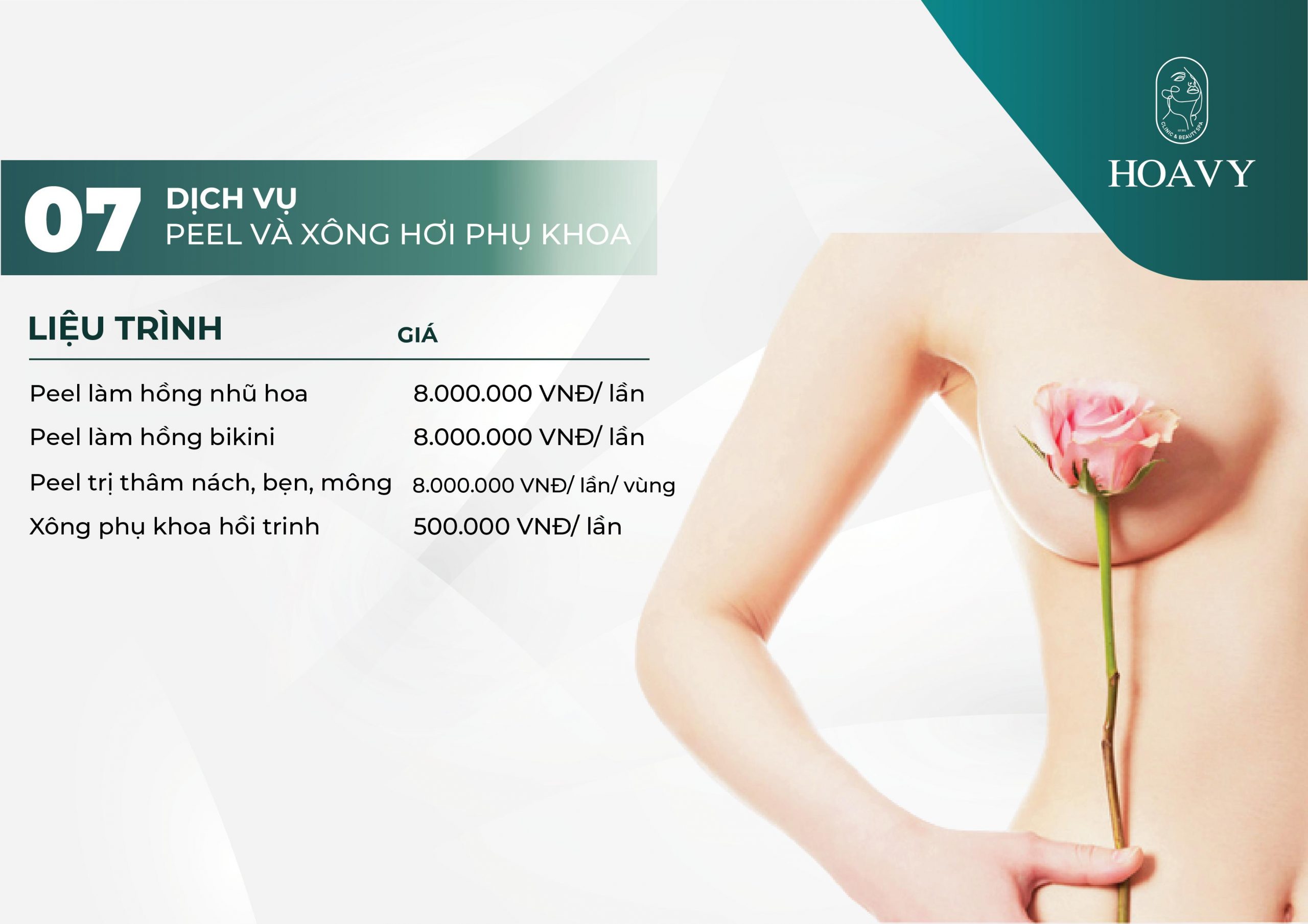 Bang gia dich vu tham my tai tham my vien hoa vy lam hong nhu hoa xong hoi phu khoa