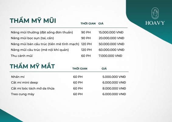 Chi phí nâng mũi tại Hải Phòng 3 Bang gia dich vu tham my tai tham my vien hoa vy tham my mui tham my mat