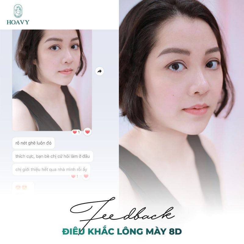 feedback khách hàng hoa vy spa hải phòng dịch vụ điêu khắc lông mày đẹp