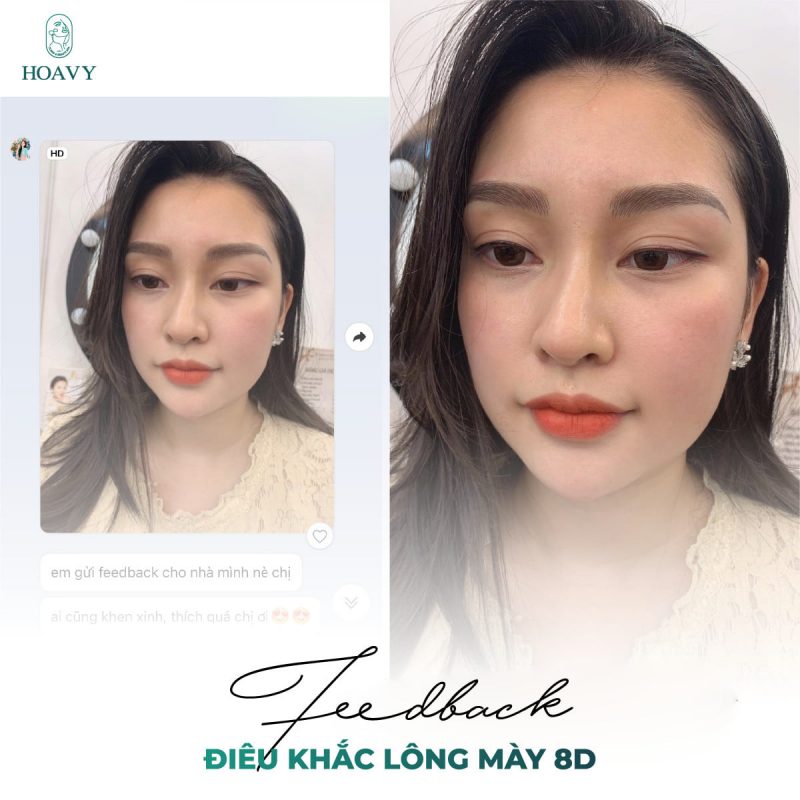 feedback khách hàng hoa vy spa hải phòng dịch vụ điêu khắc lông mày giá tốt