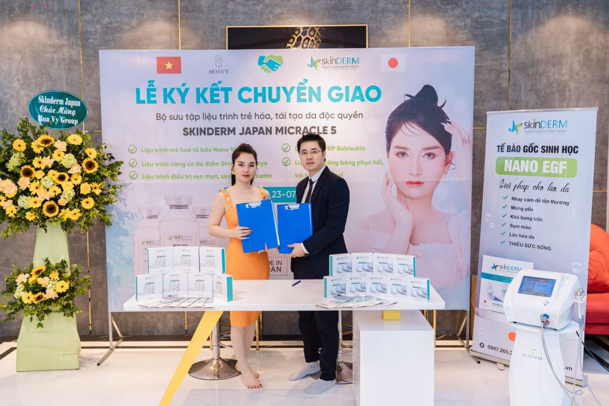 Chuỗi Thẩm Mỹ Viện HOA VY GROUP Ứng Dụng Liệu Trình Tế Bào Gốc Độc Quyền SKINDERM JAPAN MICRACLE 5 Trong Phác Đồ Phục Hồi, Trẻ Hoá Da Cao Cấp tại Hải Phòng