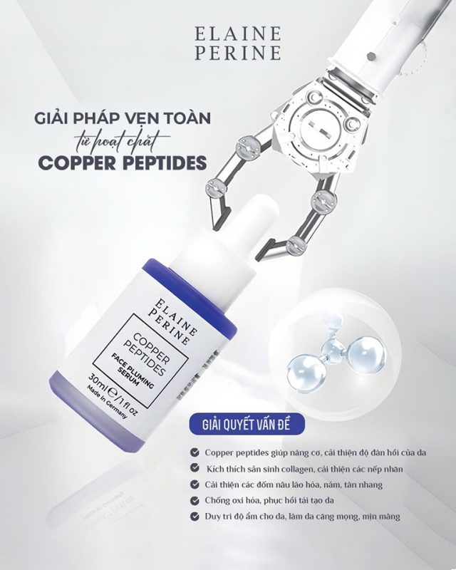 Copper Peptides nổi bật như một thành phần vàng, mang đến giải pháp toàn diện cho làn da căng mịn, săn chắc và trẻ trung