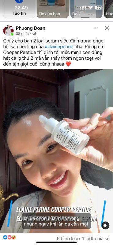 Hình ảnh khách hàng trước – sau khi sử dụng sản phẩm Copper Peptides.