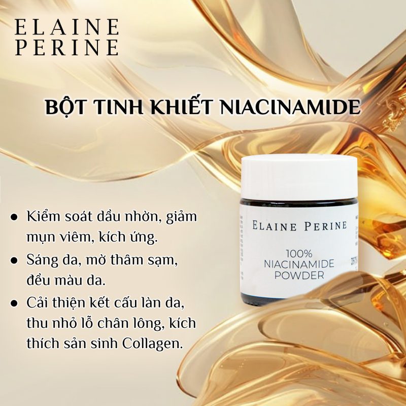 Bột đắp mặt kiềm dầu, làm sáng da Niacinamide Elaine Perine – Bí quyết da sáng khỏe, mịn màng chuẩn spa Đức