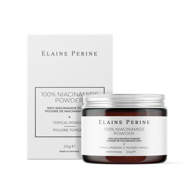 Bột đắp mặt kiềm dầu, làm sáng da Niacinamide Elaine Perine chứa 100% bột tinh khiết Niacinamide (Vitamin B3) siêu mịn, mang lại khả năng làm sáng da, đều màu, thu nhỏ lỗ chân lông và kiểm soát bã nhờn hiệu quả.