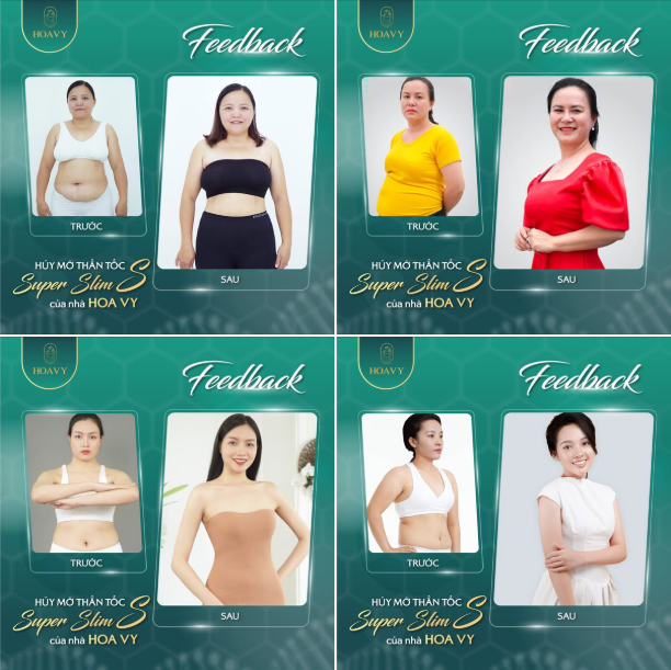 Nhiều khách hàng chia sẻ niềm vui khi lấy lại vóc dáng mơ ước sau liệu trình tại Hoa Vy – xem thêm phản hồi thực tế trên Fanpage Thẩm mỹ viện Hoa Vy.