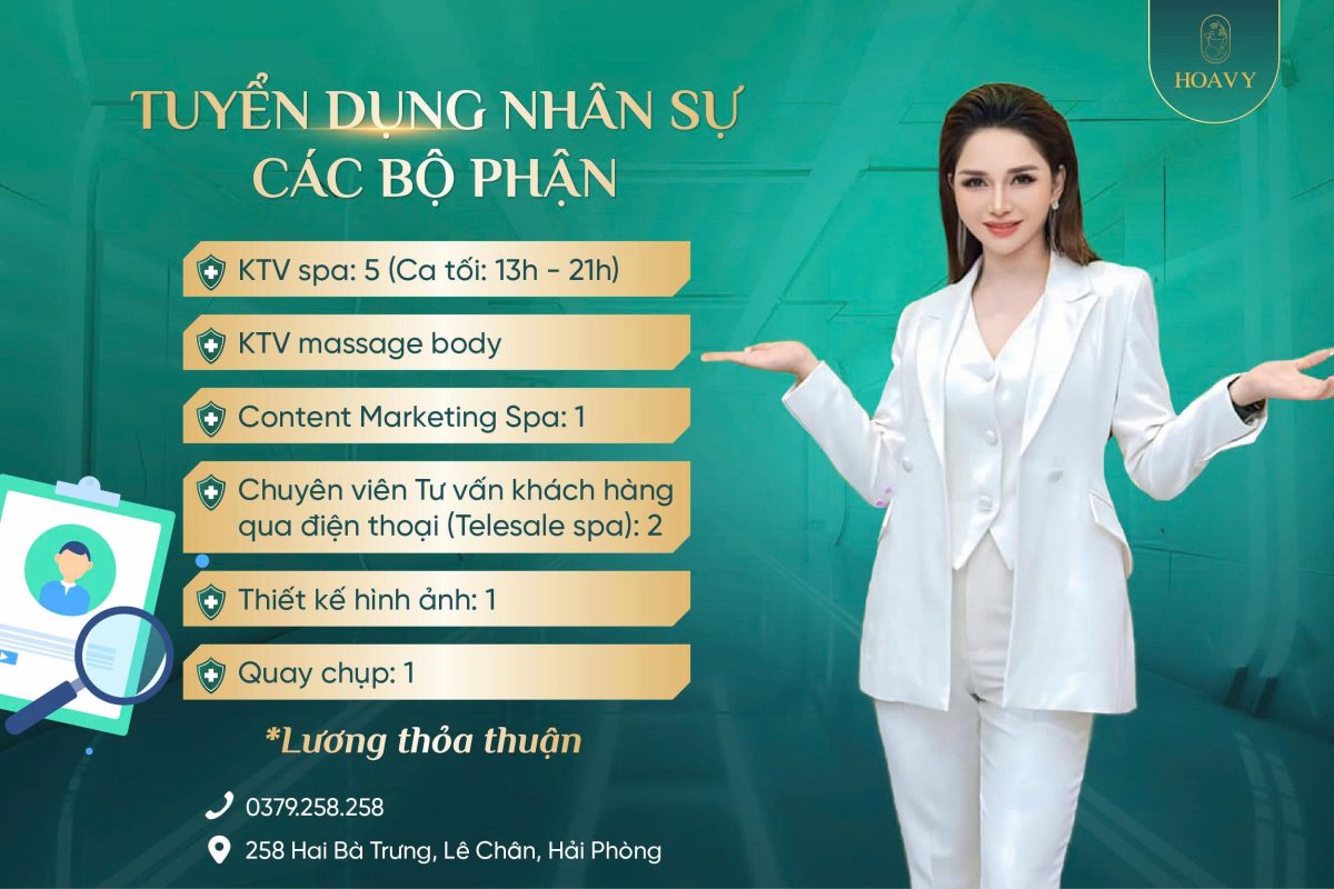 THẨM MỸ VIỆN HOA VY – TUYỂN DỤNG HẢI PHÒNG